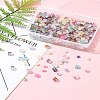 450Pcs 3 Styles Frosted Glass Beads with Golden Glitter Powder DGLA-FS0001-13-9