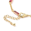 Rectangle Cubic Zirconia Chain Bracelets BJEW-G654-02G-01-3