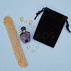 15 Piece DIY Natural Amethyst Perfume Bottle Pendant Necklaces Making Kits DIY-SC0014-86B-7