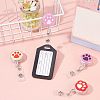 4 Pcs 4 Styles PVC Paw Badge Reel AJEW-CA0001-28A-4