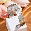 Religion Theme 304 Stainless Steel Cuff Bangles for Women BJEW-Q011-01P-4