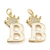 Brass Micro Pave Clear Cubic Zirconia Pendants KK-G498-01B-02-1