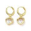 Real 18K Gold Plated Brass Dangle Leverback Earrings EJEW-L268-006G-05-1