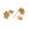 Vacuum Plating 201 Stainless Steel Flower Stud Earrings with 304 Stainless Steel Pins for Women EJEW-C033-01G-2