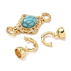 Brass Micro Pave Clear Cubic Zirconia Fold Over Clasps KK-U059-41G-02-2