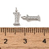 Initial Letter Brass Micro Pave Cubic Zirconia Pendants ZIRC-F008-I-3