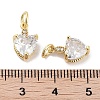 Brass Micro Pave Cubic Zirconia Charms KK-C051-05G-03-3