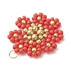 Glass Seed Beaded Flower Pendants PALLOY-MZ01181-01-4