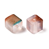 Frosted Glass Beads with Golden Glitter Powder DGLA-NH001-8mm-01G-2