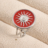 Adjustable Stainless Steel with Enamel Cuff Rings for Women XY2764-1-1