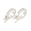 Rack Plating Brass Micro Pave Clear Cubic Zirconia Enhancer Shortener Bails KK-F883-13S-1