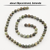2 Strands Natural Green Zebra Jasper Beads Strands G-OC0002-74-4