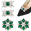4Pcs 2 Styles Flower Brass Rhinestone Shoe Decorations AJEW-WR0002-42A-1