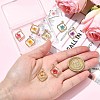 10Pcs 5 Colors Zinc Alloy Epoxy Resin Pendants FIND-CJ0004-93-4