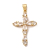 Brass Micro Pave Clear Cubic Zirconia Pendants LS-ZIRC-M117-37G-1