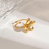 304 Stainless Steel Open Cuff Rings for Women RJEW-K296-03G-3
