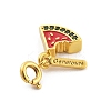 Brass Enamel Fruits Pendant Decoration HJEW-P020-01A-G-2