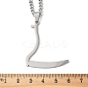 201 Stainless Steel Grim Reape Scythe Pendant Necklaces LS-NJEW-H065-22P-3