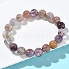 Natural Lodolite Quartz Round Beads Stretch Bracelets for Women BJEW-Z158-03K-02-2