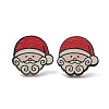Christmas Printed Wooden Stud Earrings LS-EJEW-D046-05-2