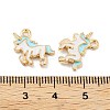 Light Gold Plated Alloy Enamel Pendants X-ENAM-M219-08KCG-04-3