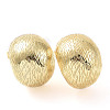 Rack Plating Brass Textured Half Round Stud Earrings EJEW-G315-08G-1