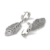 Feather 304 Stainless Steel Polymer Clay Rhinestone Dangle Earrings EJEW-L283-005P-2