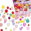 452Pcs 6 Style Transparent Crackle & Frosted Glass Beads CCG-YW0001-07-4