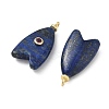 Brass & Dyed Natural Lapis Lazuli & Cubic Zirconia Pendants GG-CBAD360-20G-06-2