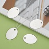 Tarnish Resistant 201 Stainless Steel Oval Stamping Blank Tag Pendants LS-STAS-S031-04-5
