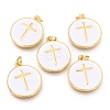 Brass Enamel Pendants LS-KK-B027-02G-B-1