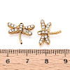 304 Stainless Steel and Crystal Rhinestone Dragonfly Charms STAS-T072-62G-3