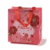 Mother's Day Theme Printed Flower Non-Woven Reusable Folding Gift Bags with Handle ABAG-F009-C01-1