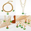 Glass Flower Pendants PALLOY-CJ00038-8