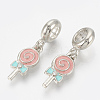 Alloy Rhinestone European Dangle Charms LS-MPDL-Q209-076P-1