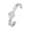 304 Stainless Steel Blank Cuff Bangle Bases with Flat Round Tray SA-CBA82C8-04A-P-1