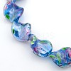 Pearlized Handmade Inner Flower Lampwork Twist Beads Strands X-LAMP-L024-04A-2