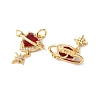 Rack Plating Brass & Cubic Zirconia & Glass Pendants KK-B076-17G-01-2