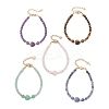 Heart Gemstone Bead Bracelets BJEW-JB13297-2