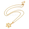 304 Stainless Steel Cable Chain Cat Claw Pendant Necklaces for Women NJEW-Z046-02G-2