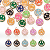 100Pcs 10 Colors Alloy Enamel Pendants ENAM-CJ0001-75-3