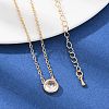 Brass Pave Clear Cubic Zirconia Pendant Necklaces for Women NJEW-Z079-02G-04-1