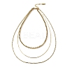 304 Stainless Steel 3 Layer Necklaces for Women NJEW-V012-01G-2