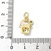 Brass Micro Pave Cubic Zirconia Charms KK-A273-15G-02-3