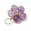 Natural Amazonite & Apatite & Rose Quartz & Amethyst & Red Agate Faceted Round Beaded Pendants PALLOY-JF03606-01-5