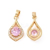Brass Micro Pave Cubic Zirconia Pendants KK-E068-VC438-1