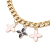 Alloy Enamel Flower Charm 304 Stainless Steel Cuban Link Chain Bag Decorative Chains FIND-JF00160-03-4