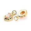Brass Micro Pave Cubic Zirconia Pendant LS-ZIRC-P089-19G-A-3
