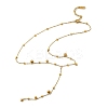 304 Stainless Steel Round Ball Link Chain Y Necklaces for Women NJEW-A059-03G-2