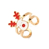 304 Stainless Steel with Enamel Cuff Rings for Women LS-RJEW-Z116-01G-04-2